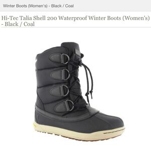 Sz 9- Hi-Tec Talia Black Shell Puffer Quilted Waterproof Winter Snow Boots Women